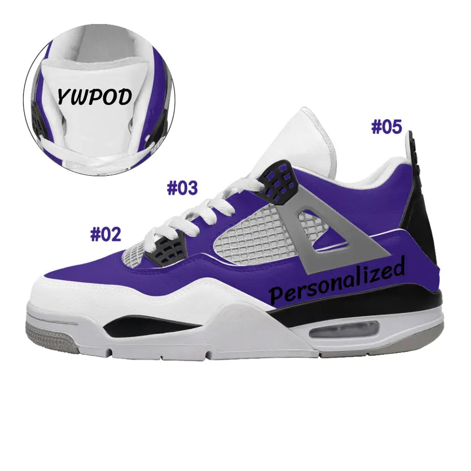 Custom AJ4 Shoes, Customized colors, Personalized name and logo, AJ4 Sneakers, AJ4-C004-001