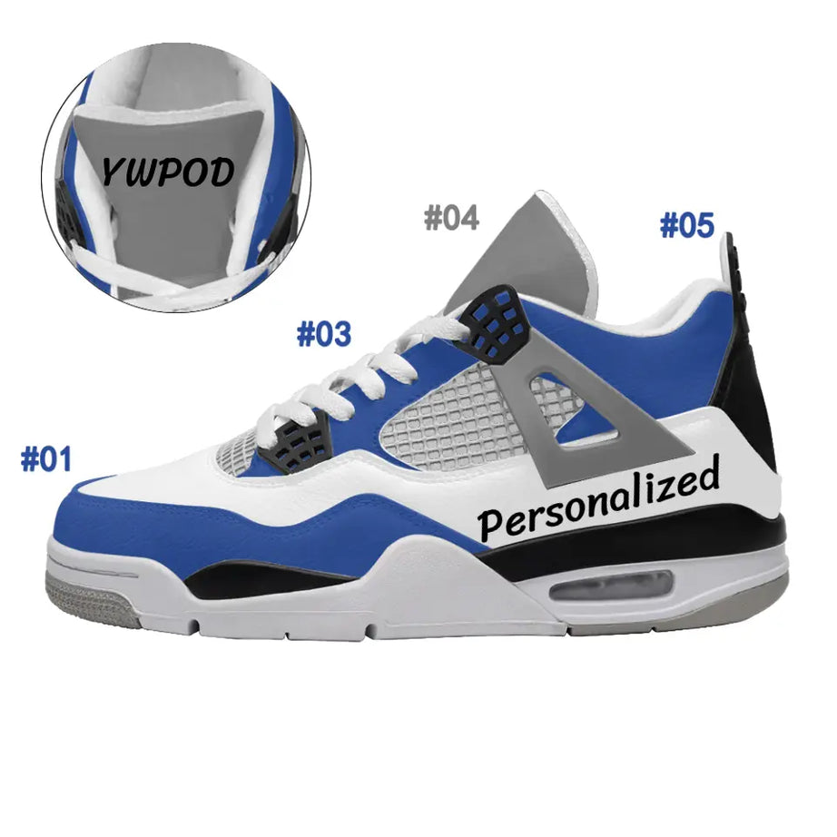 Custom AJ4 Shoes, Customized colors, Personalized name and logo, AJ4 Sneakers, AJ4-C003-001