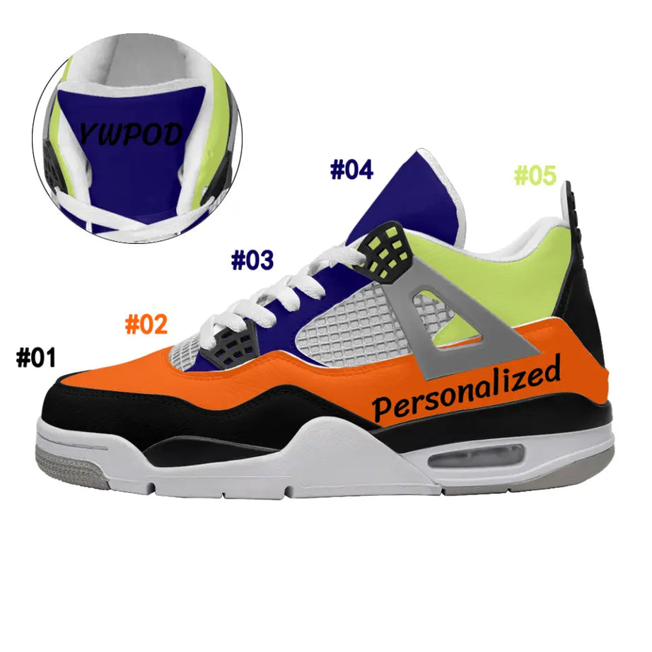 Custom AJ4 Shoes, Customized colors, Personalized name and logo, AJ4 Sneakers, AJ4-C03100-001